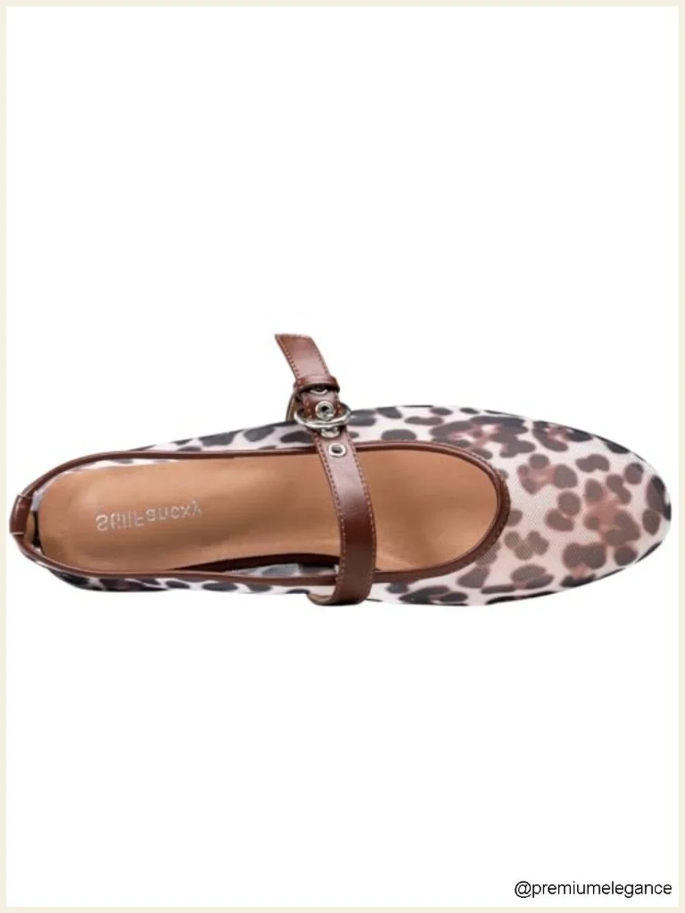 Mesh Ballet Flats Mary Jane Animal Print Slip On Breathable Ballerina Flats